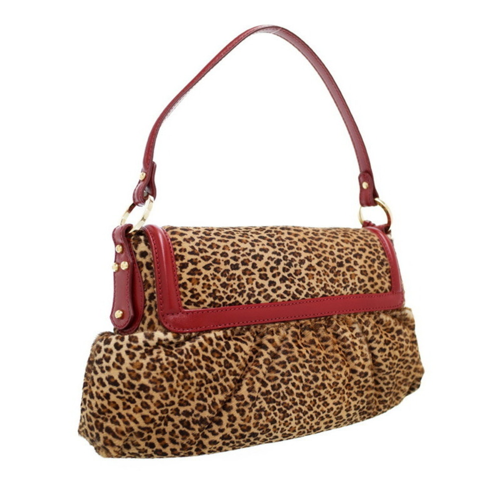 Fendi Bag Semi Shoulder Leopard Pierced Leather